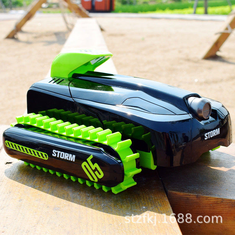 Electric Remote Control Car Amphibious Four-wheel Drive Off-road Deformation Car Children's Waterproof Crawler Remote Control Boat Boy Toy u