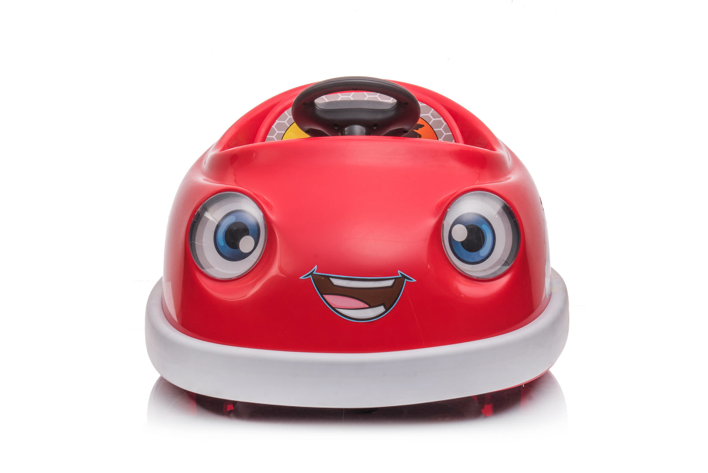 Bumper Car for Kids, 12v Dual Drive 1-6 Years Old Children's Electric Car with Pushrod Dinner Plate USB BT Music Rocking Horse Mode Anti-Collision Bumper Ride on Car u