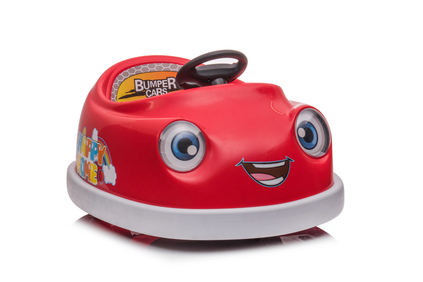 Bumper Car for Kids, 12v Dual Drive 1-6 Years Old Children's Electric Car with Pushrod Dinner Plate USB BT Music Rocking Horse Mode Anti-Collision Bumper Ride on Car u