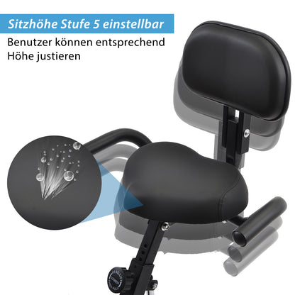 X-Bike, magnetische faltbares Fitnessfahrrad, Heimtrainer für Cardio Workout Indoor Cycling mit Traningscomputur und Expanderbänder us