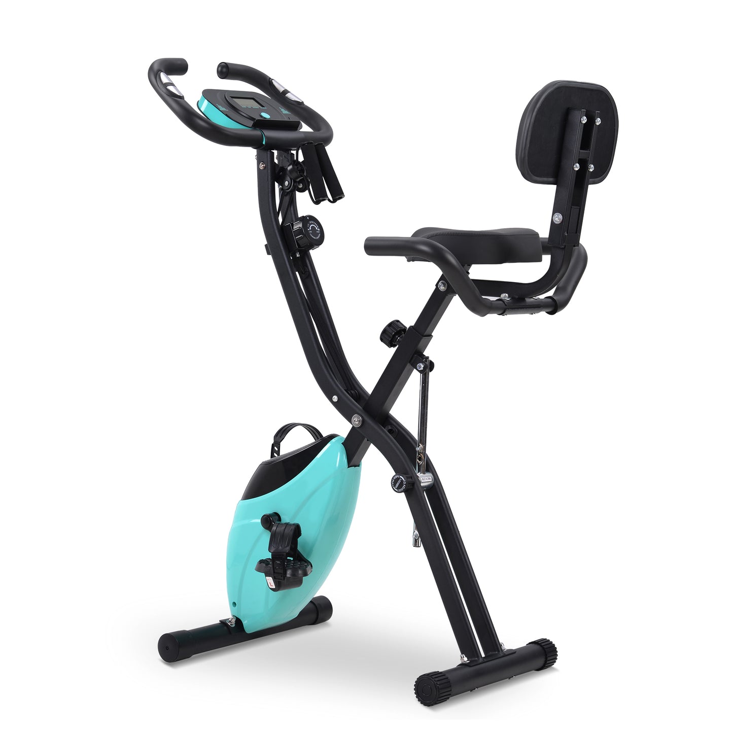 X-Bike, magnetische faltbares Fitnessfahrrad, Heimtrainer für Cardio Workout Indoor Cycling mit Traningscomputur und Expanderbänder us