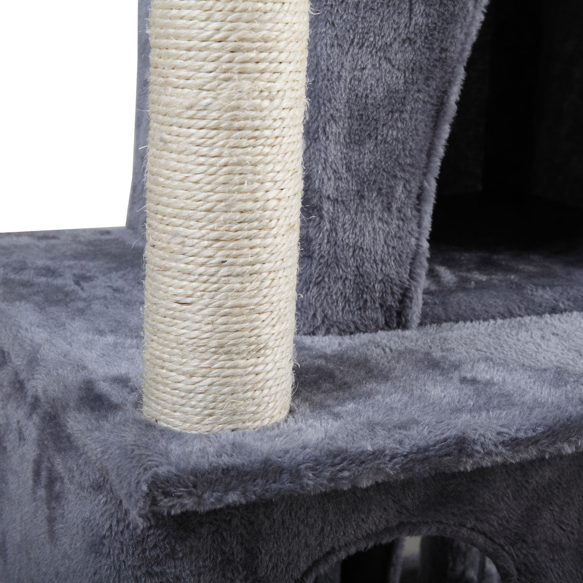 Double-layer cat Tree with cat house and ladder - light gray us up