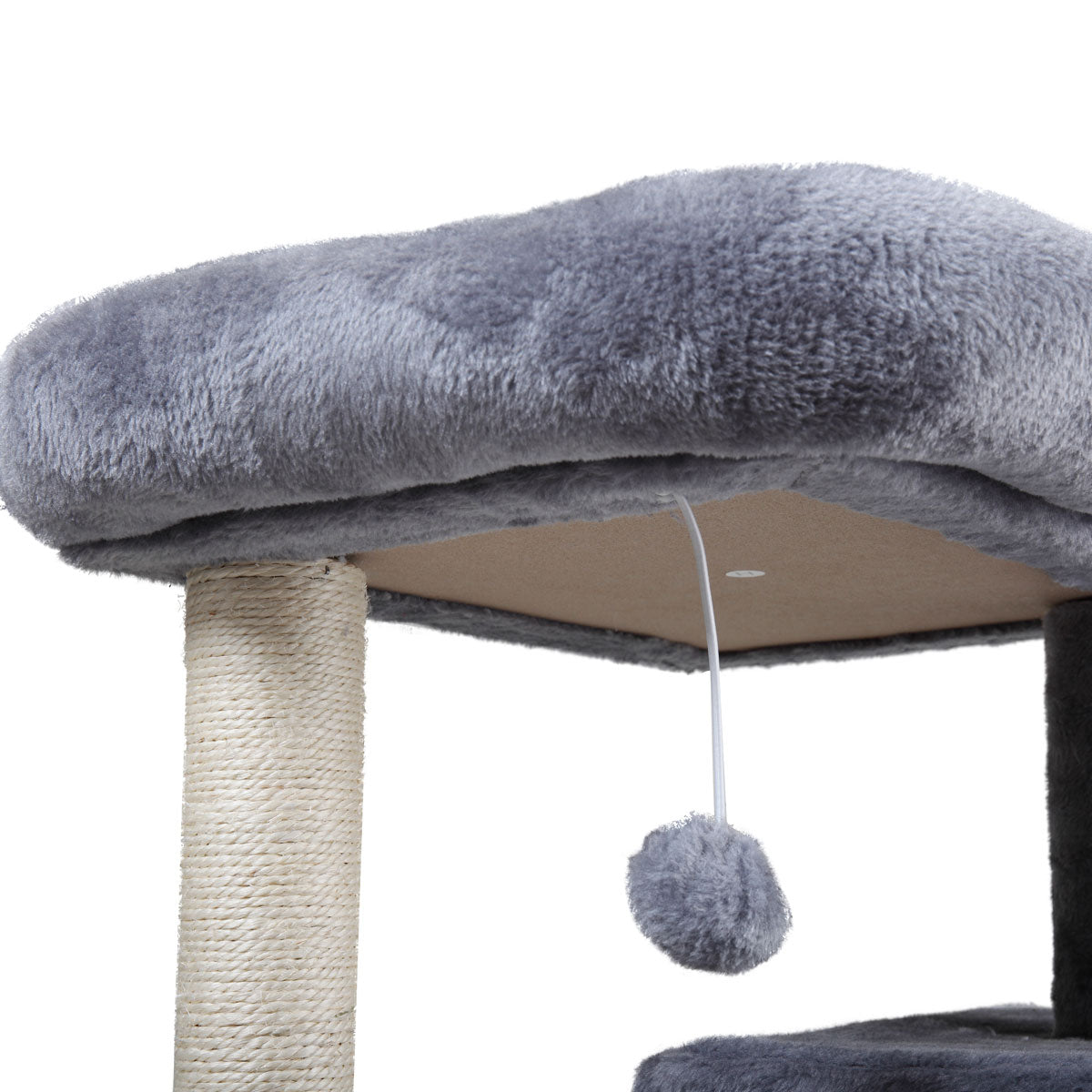 Double-layer cat Tree with cat house and ladder - light gray us up