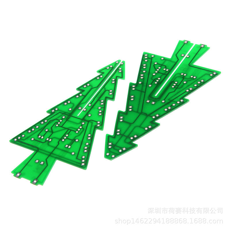 Three-color Christmas Tree Electronic Internship DIY Kit Colorful Three-dimensional LED Flash Light Creative Christmas Gift u