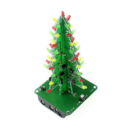 Three-color Christmas Tree Electronic Internship DIY Kit Colorful Three-dimensional LED Flash Light Creative Christmas Gift u