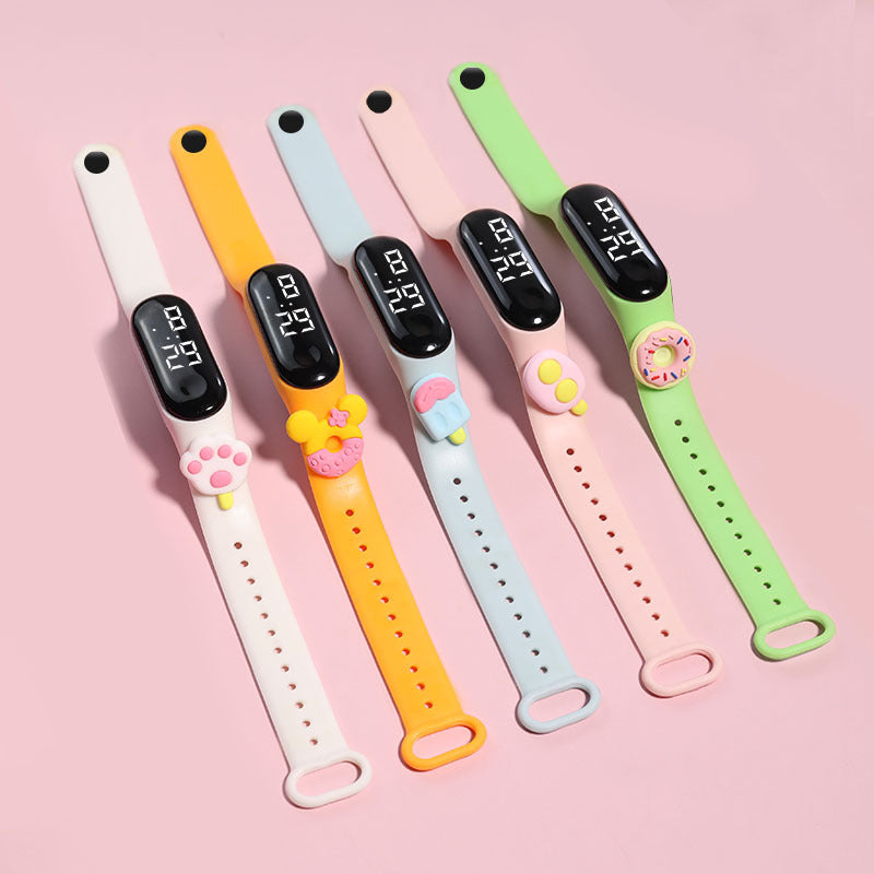 LED Electronic Watch Cute Ice Cream Student Swimming Simple Watch Waterproof